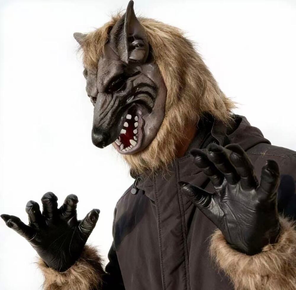 Werewolf Mask & Claw Gloves Halloween Cosplay Set